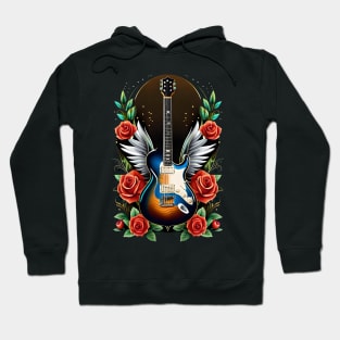 Electric guitar brown and blue 18 Hoodie